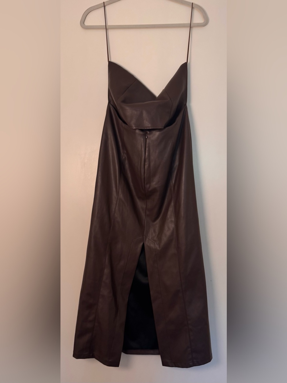 Revolve AAIZEL Faux Leather Midi Dress | Dark Brown | M | NWT - Picture 5 of 6
